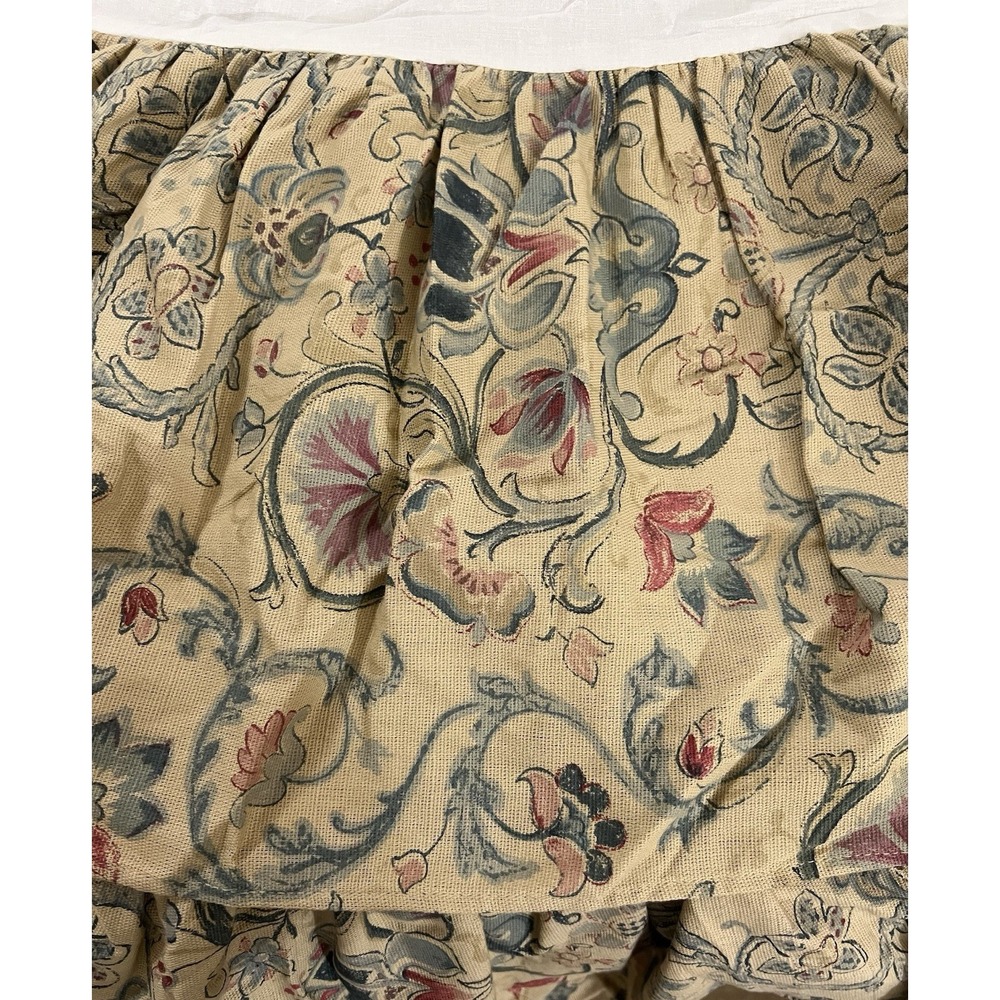 VTG Ralph Lauren Provence Floral Ruffled California King‎ Bed Skirt Linen Blend